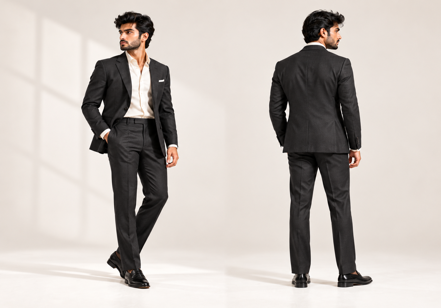 Modern Tailored Charcoal Suit
