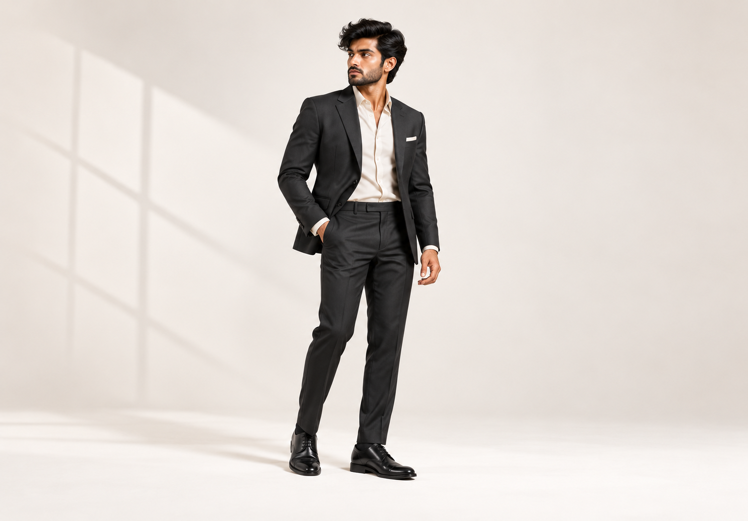 Modern Tailored Charcoal Suit