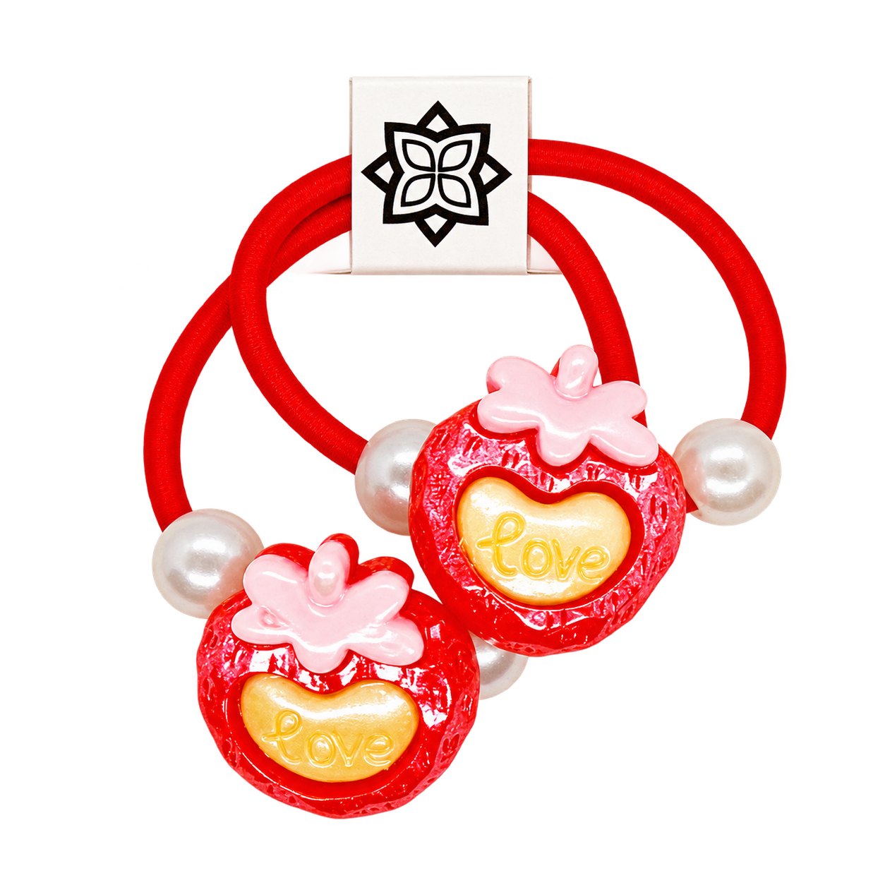 Red - 2 X Heart Shape Hair Band