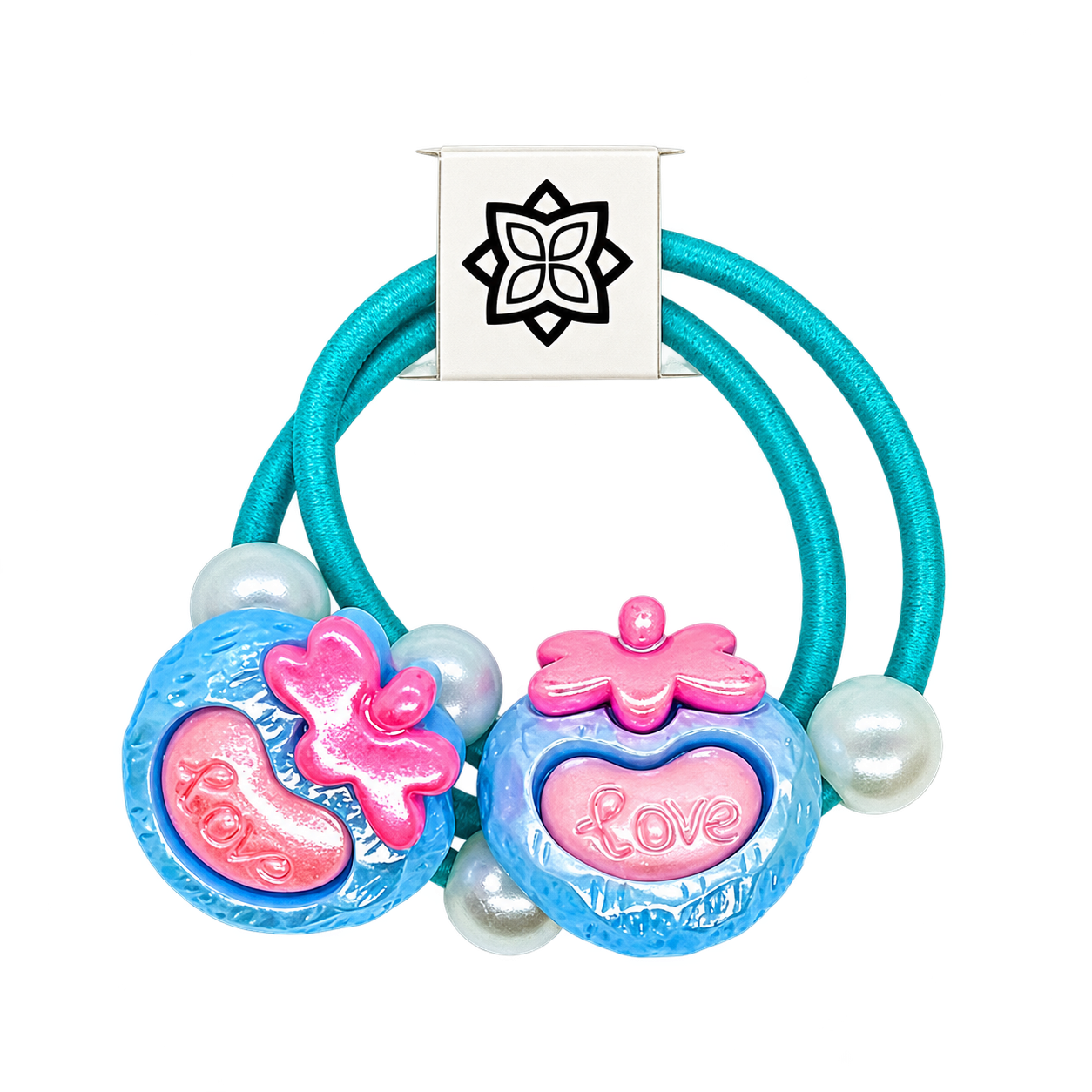 Sky Blue - 2 X Heart Shape Hair Band