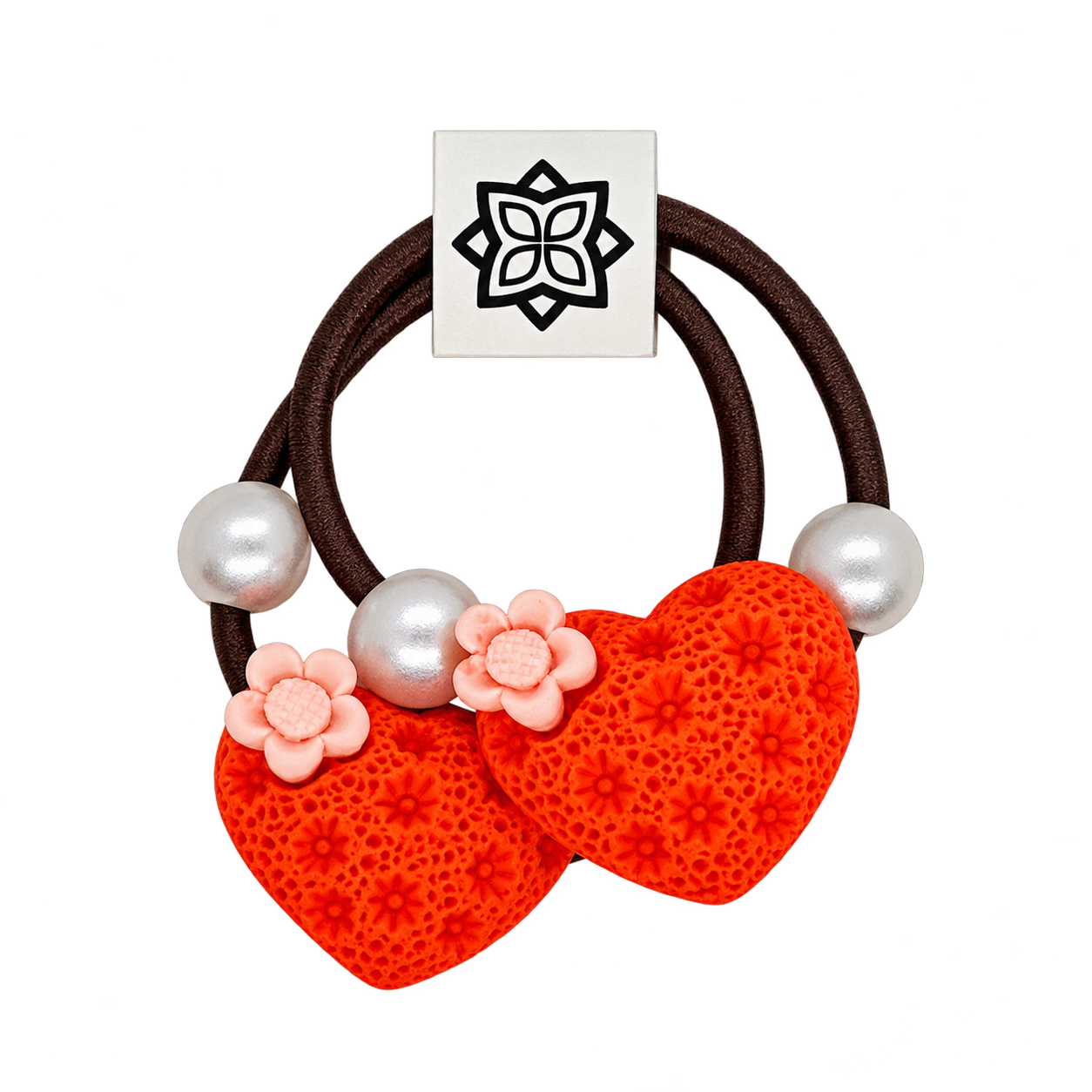 Orange - 2 X HeartShape Hair Band