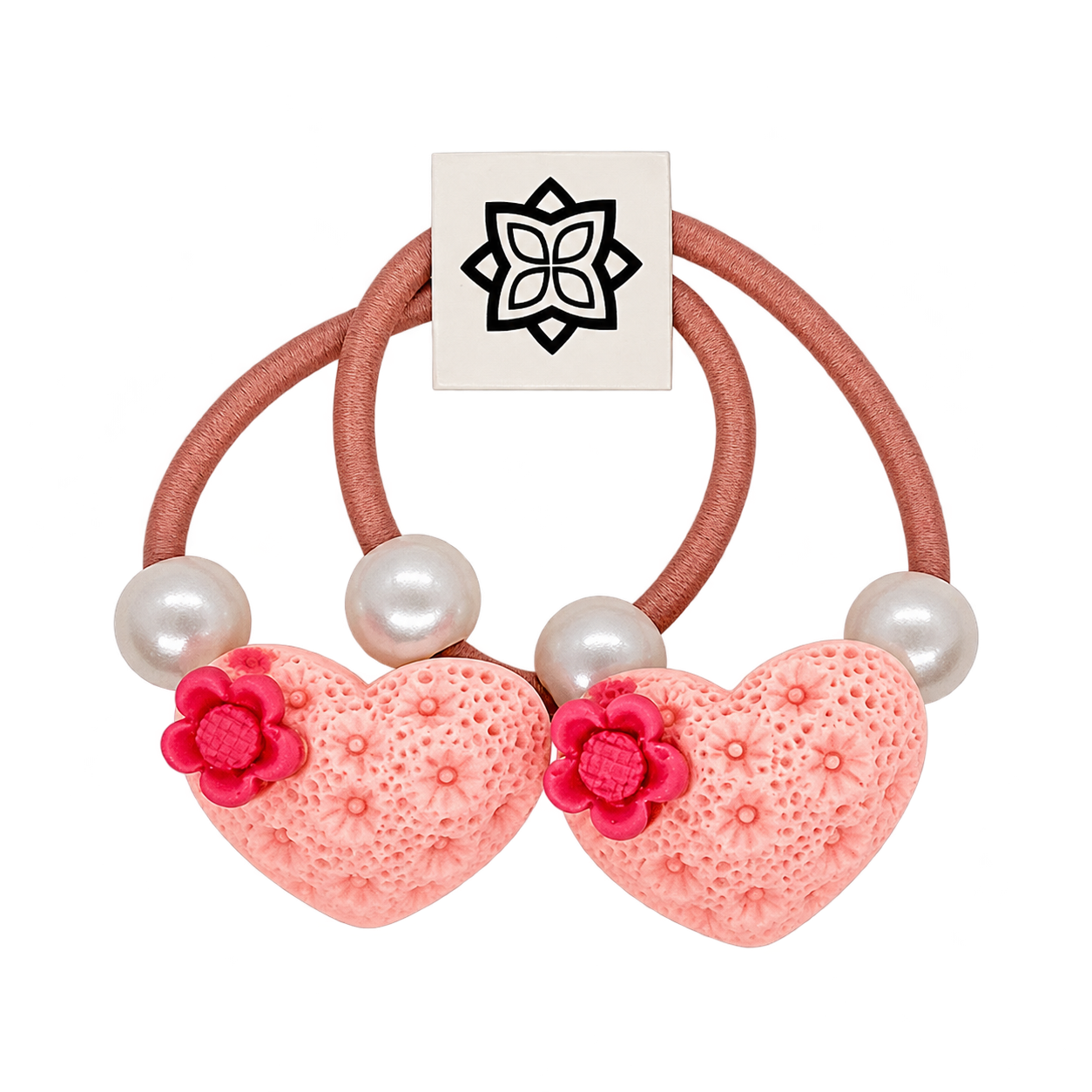 Pink - 2 X HeartShape Hair Band