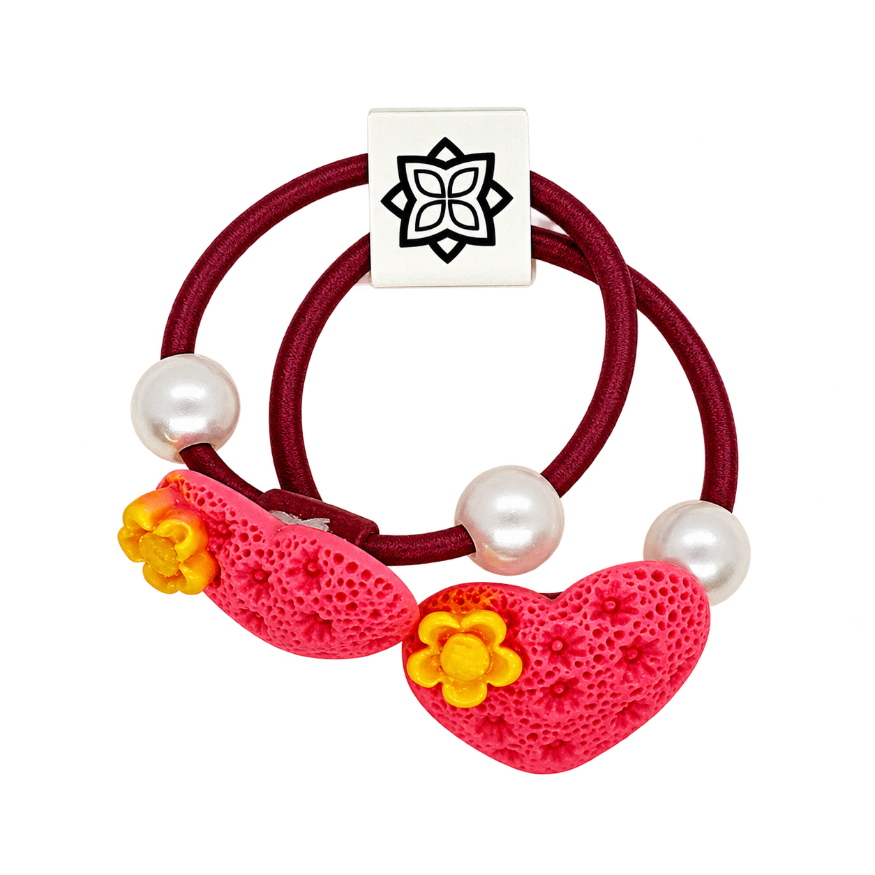 Dark Pink - 2 X HeartShape Hair Band
