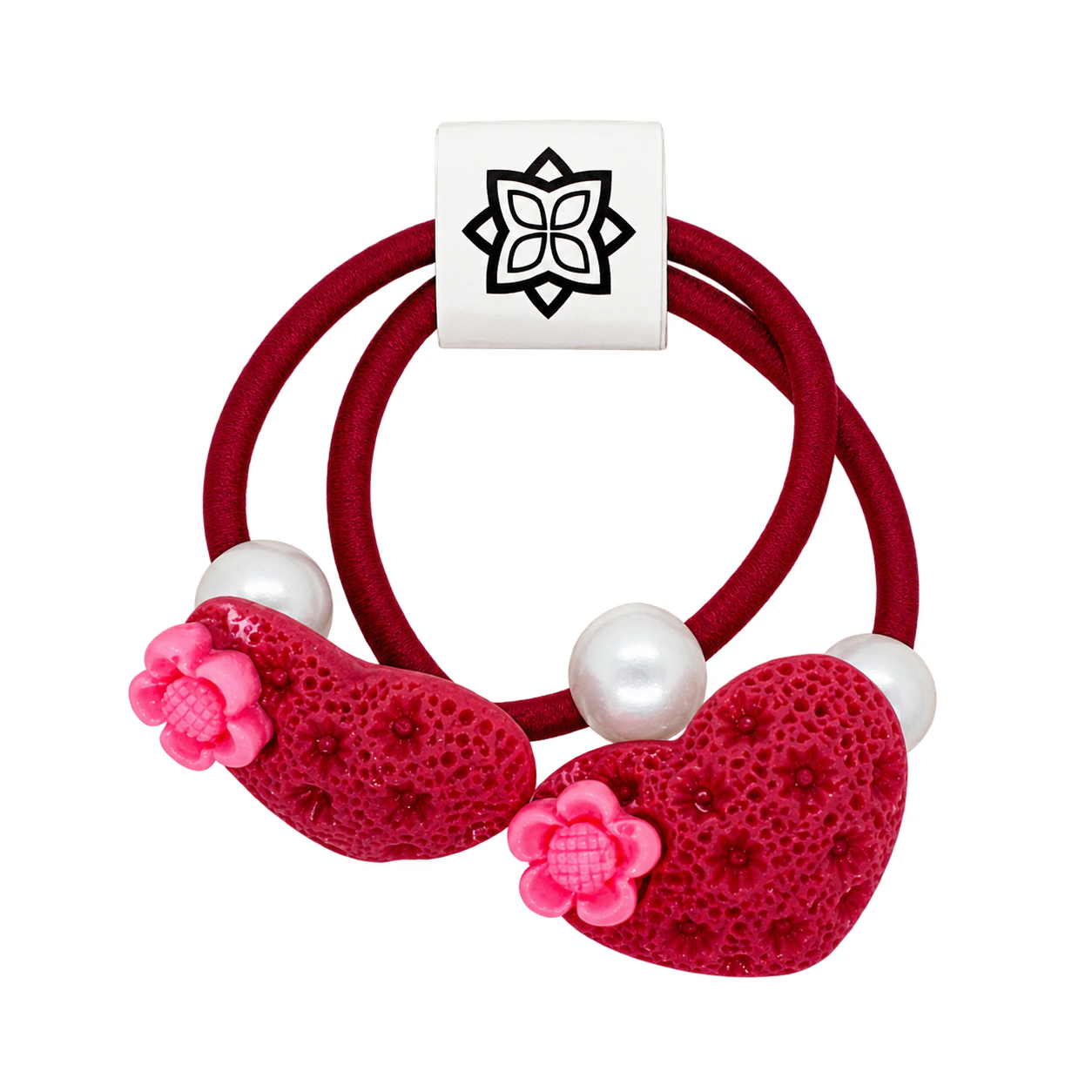 Maroon - 2 X HeartShape Hair Band