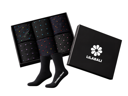 Black Cotton Socks Gift Set