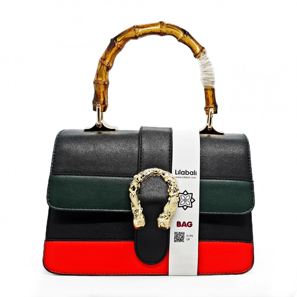 Vintage Alligator Pattern Metal Lock Satchels Handbag