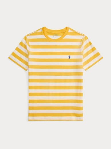 Yellow Striped Crew Neck T-Shirt
